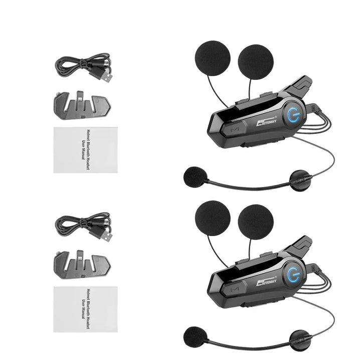 RoadComm two-rider motorcycle intercom headset, offering hands-free and waterproof communication