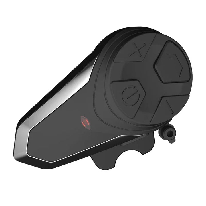 Motorcycle rider wearing helmet with RoadLink S3 Bluetooth Intercom, enjoying clear communication