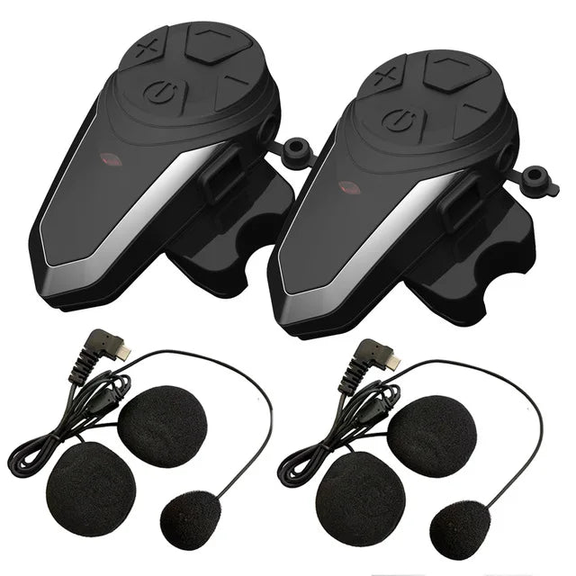 Side view of motorcycle helmet with sleek RoadLink S3 Bluetooth Intercom mounted, integrated design