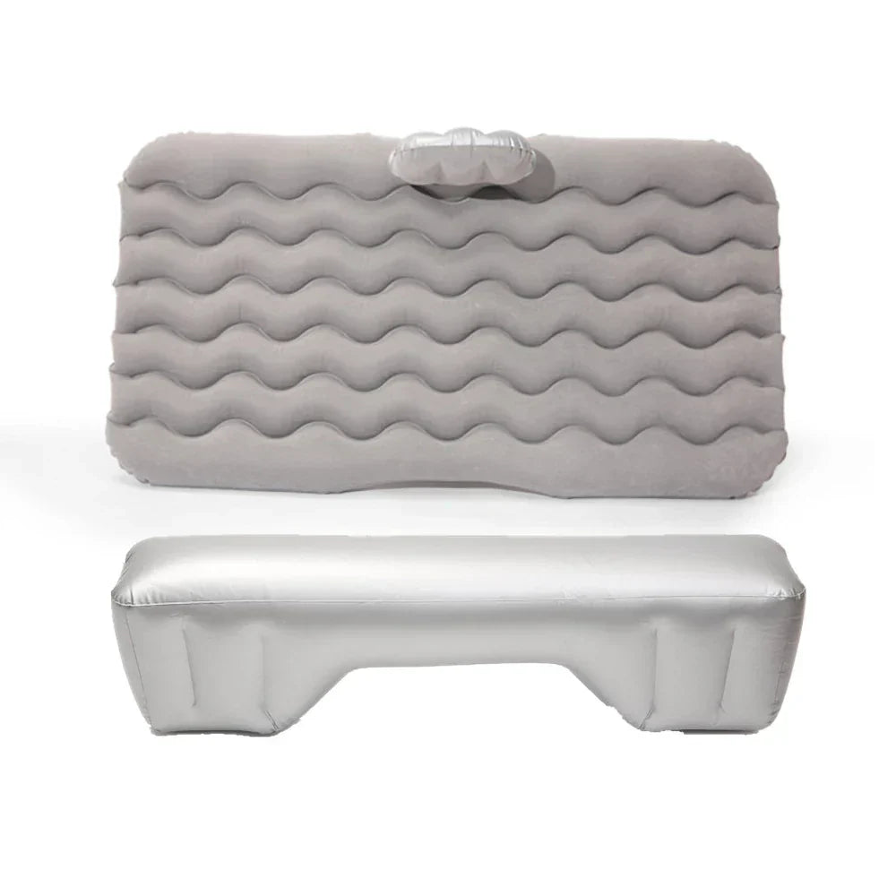 Unisex car air inflatable mattress with two pillows and pump, ideal for camping and auto travel