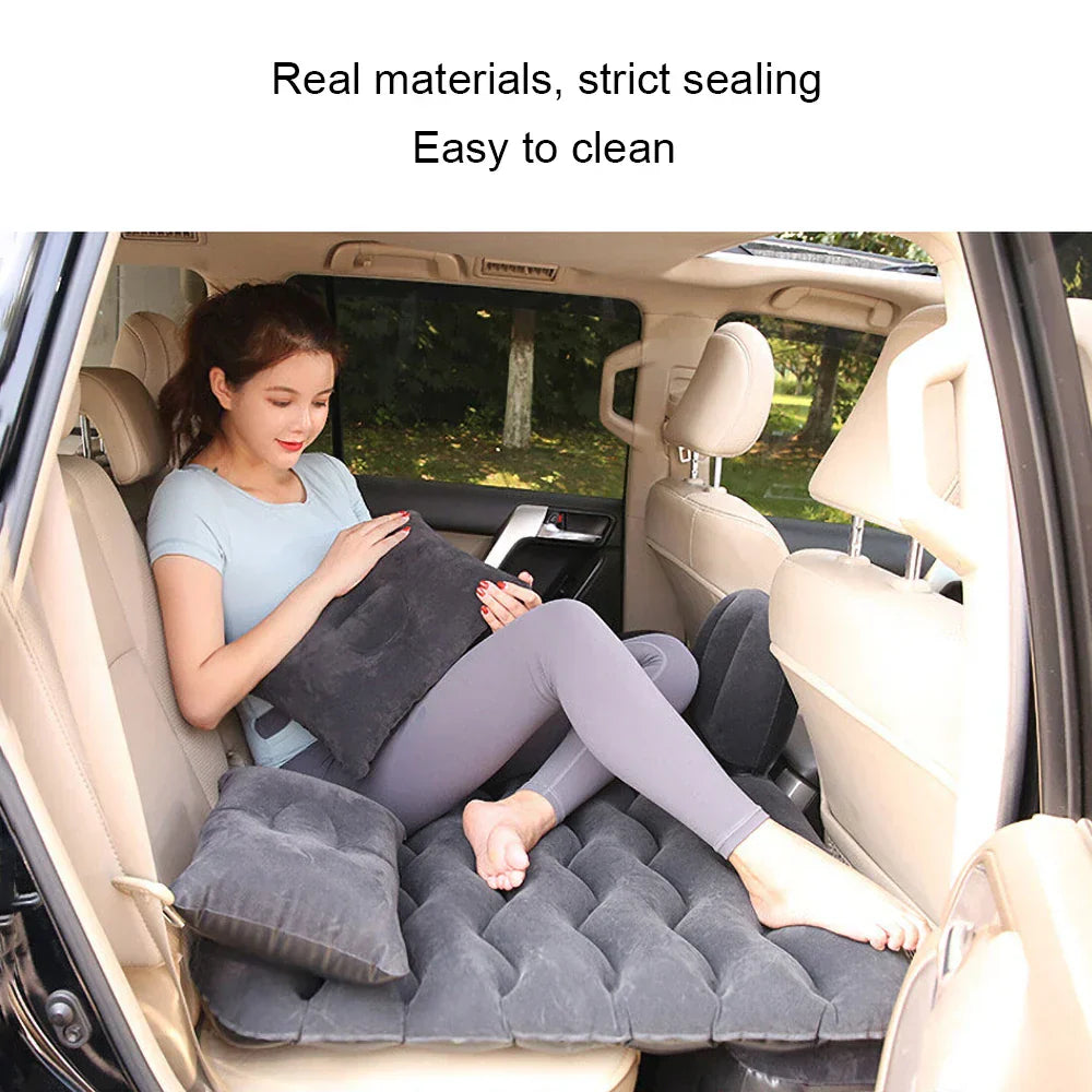 RoadRest car air mattress transforms back seat into a comfy bed for road trips & outdoor camping
