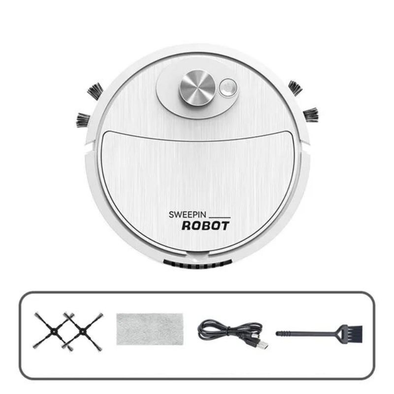 Quiet robot vacuum and mop, perfect for pet hair removal & comprehensive floor cleaning in smart homes.