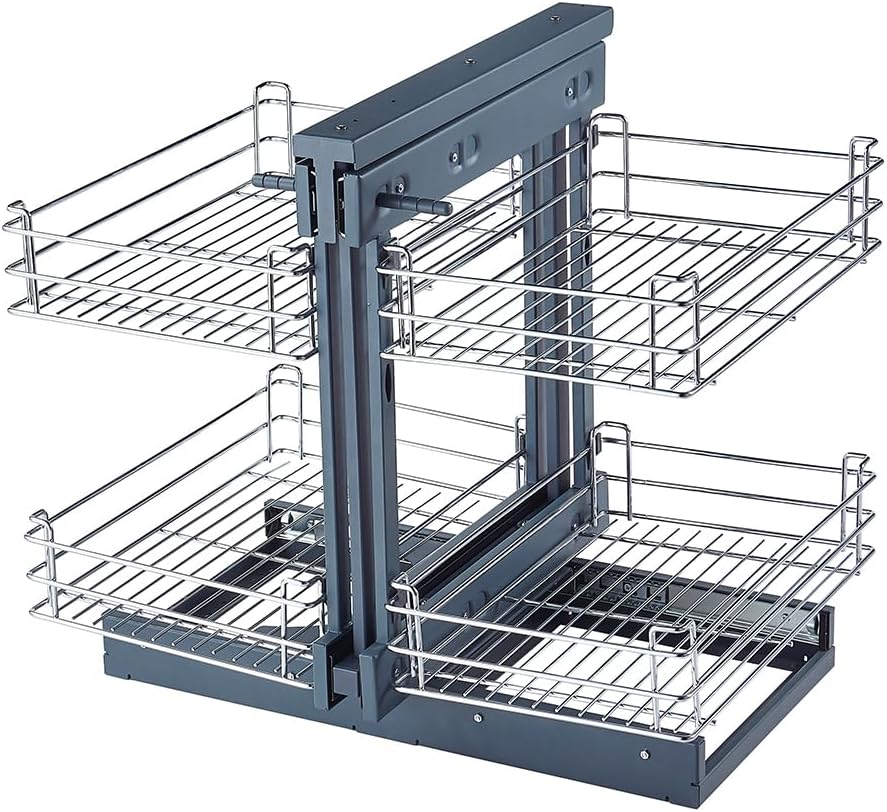 Efficient blind corner kitchen accessory, robust carbon steel storage shelf