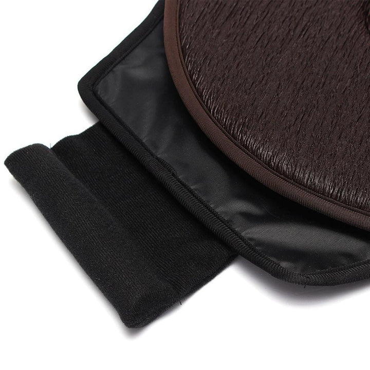 Detail of the anti-slip base on the rotatable memory foam seat cushion, ensuring stability