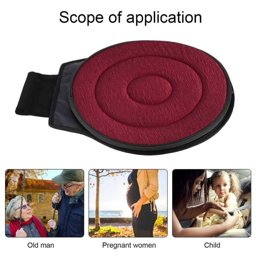 Rotatable memory foam cushion, a versatile mobility aid for cars, wheelchairs, and office chairs