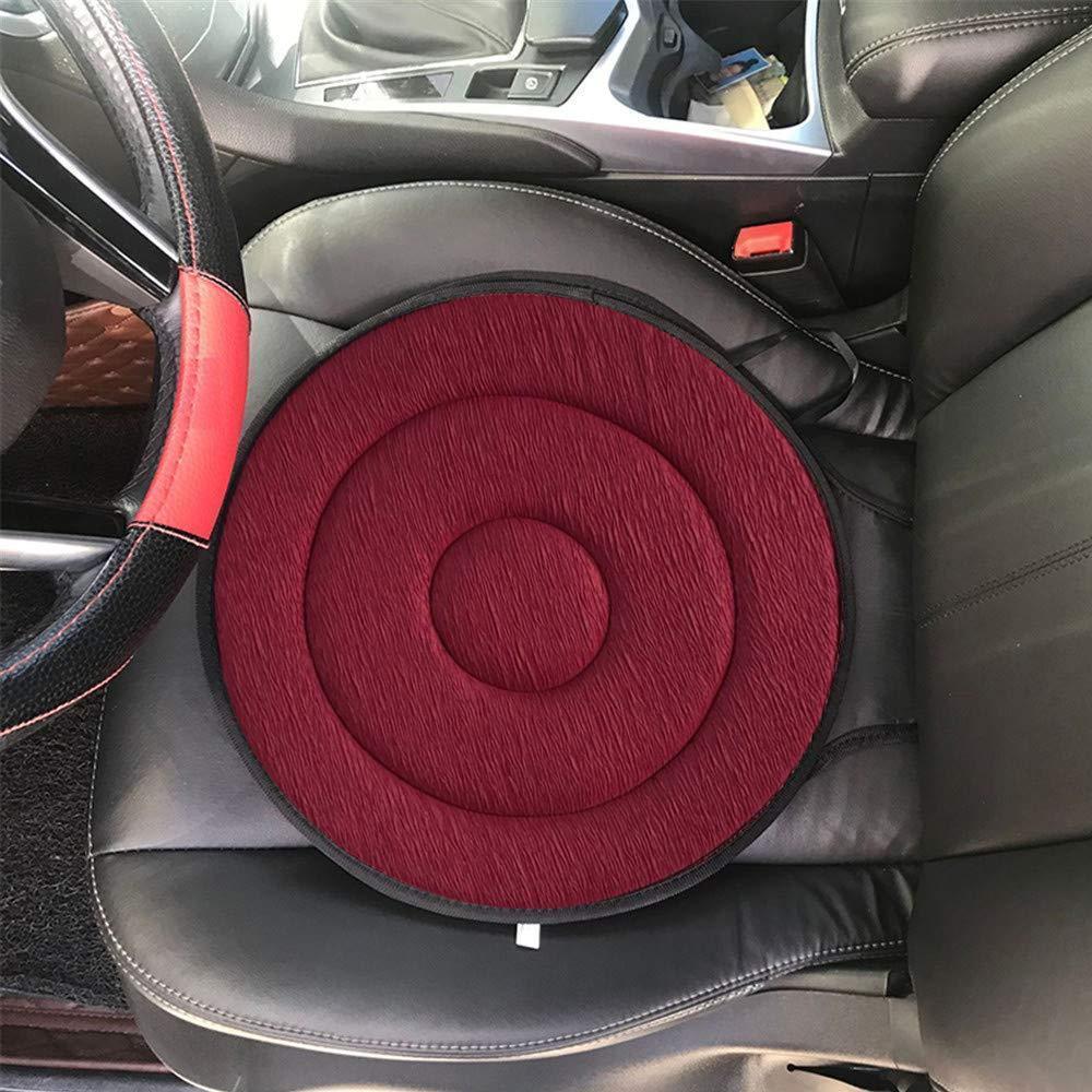 Unisex memory foam car seat cushion, 360-degree rotation, black anti-slip base for safe use