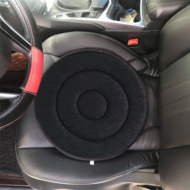 Ergonomic rotating seat cushion for improved posture and mobility, anti-slip fabric bottom