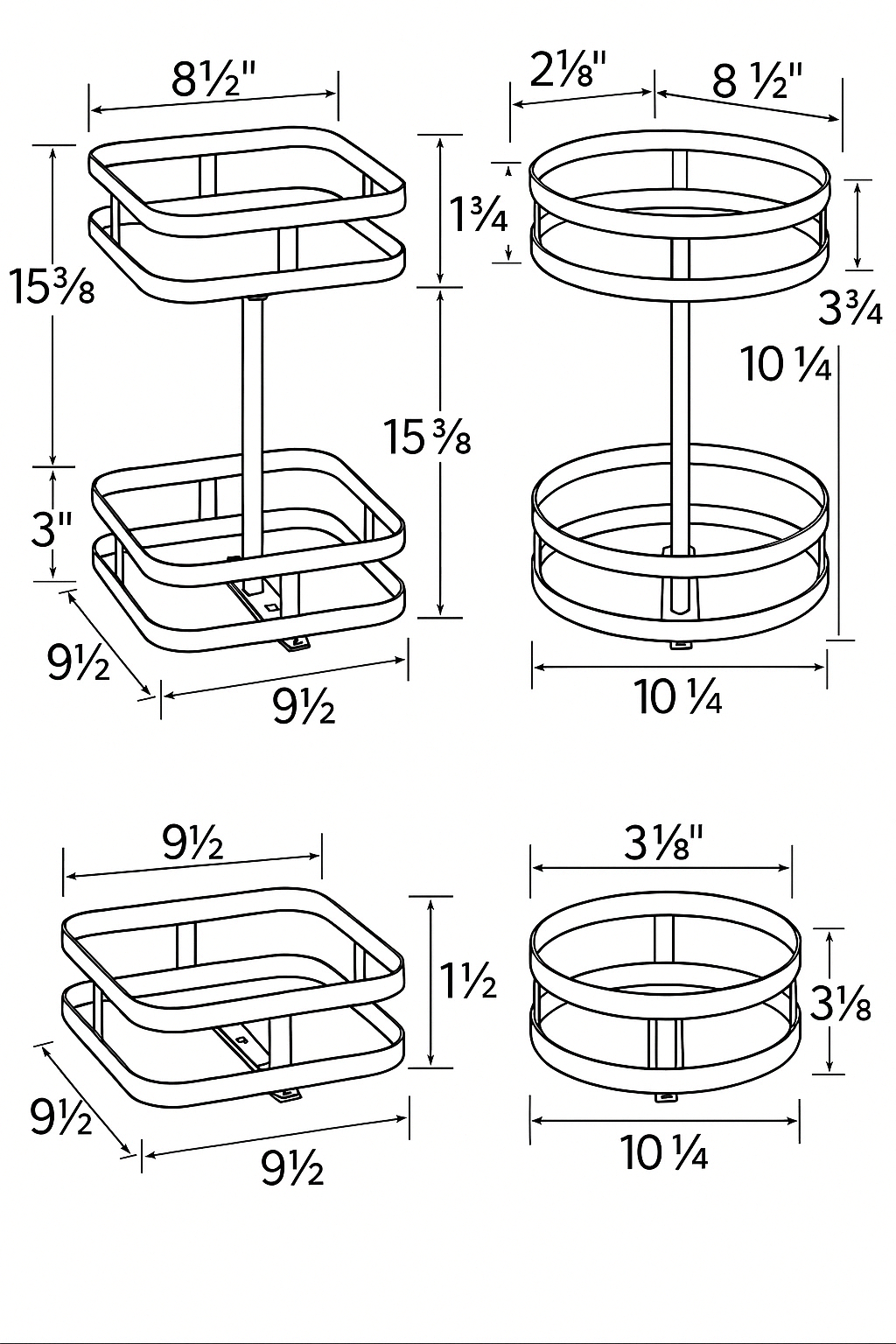 Premium stainless steel rotating rack, a versatile storage solution for kitchen & bathroom needs.