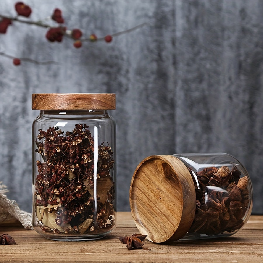 Stackable round glass food container, airtight, excellent for maximizing kitchen storage.