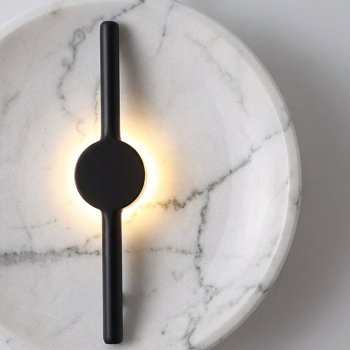 Marbelleo round marble effect wall sconce, LED light fixture for contemporary living spaces