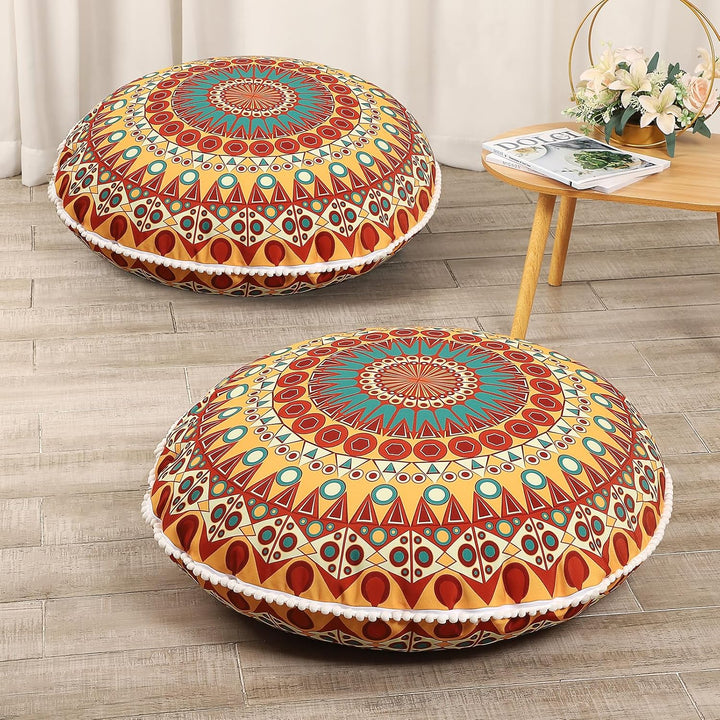 Premium memory foam round meditation cushion, comfortable & supportive for mindfulness & deep relaxation.