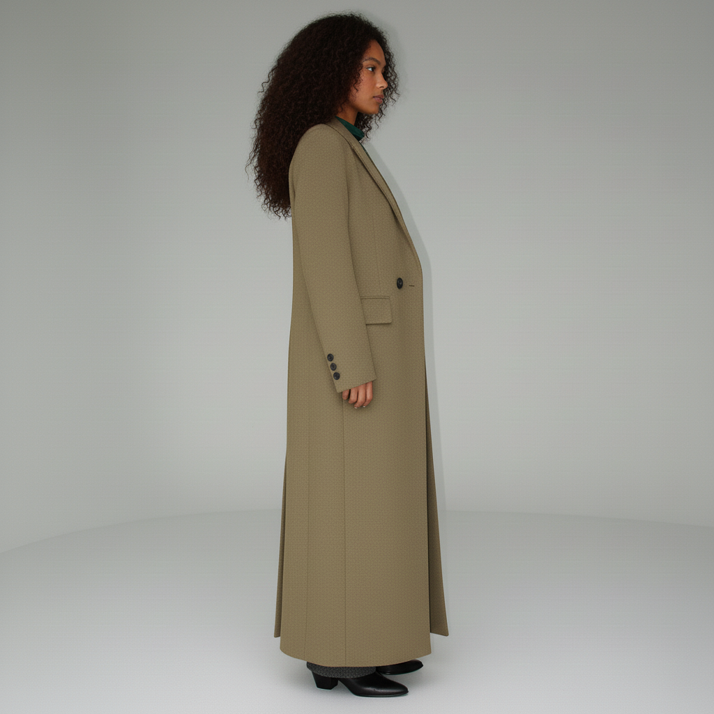 Versatile ruby women's tailored long coat, ideal elegant outerwear for sophisticated city and evening wear.