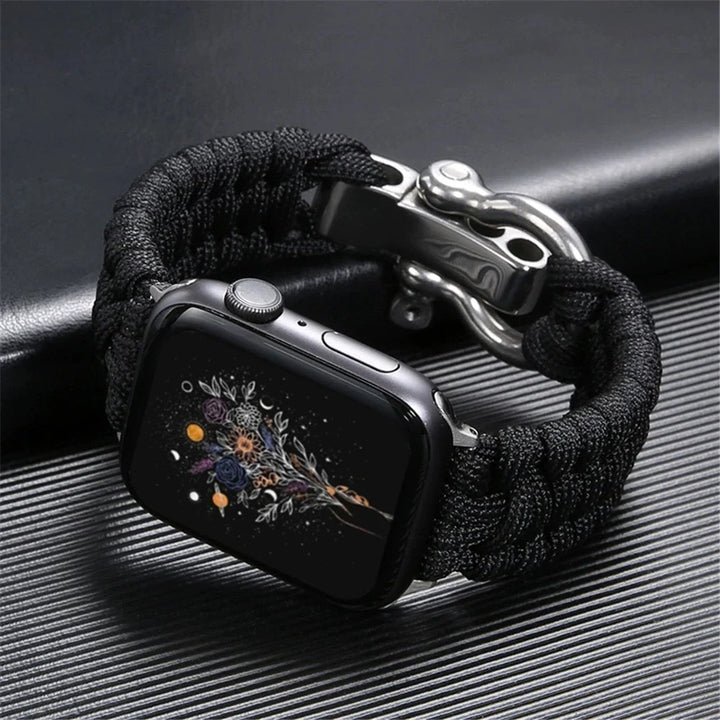 Adjustable, rugged Apple Watch band. Unisex sport strap for active wear & durable smart watch accessory.