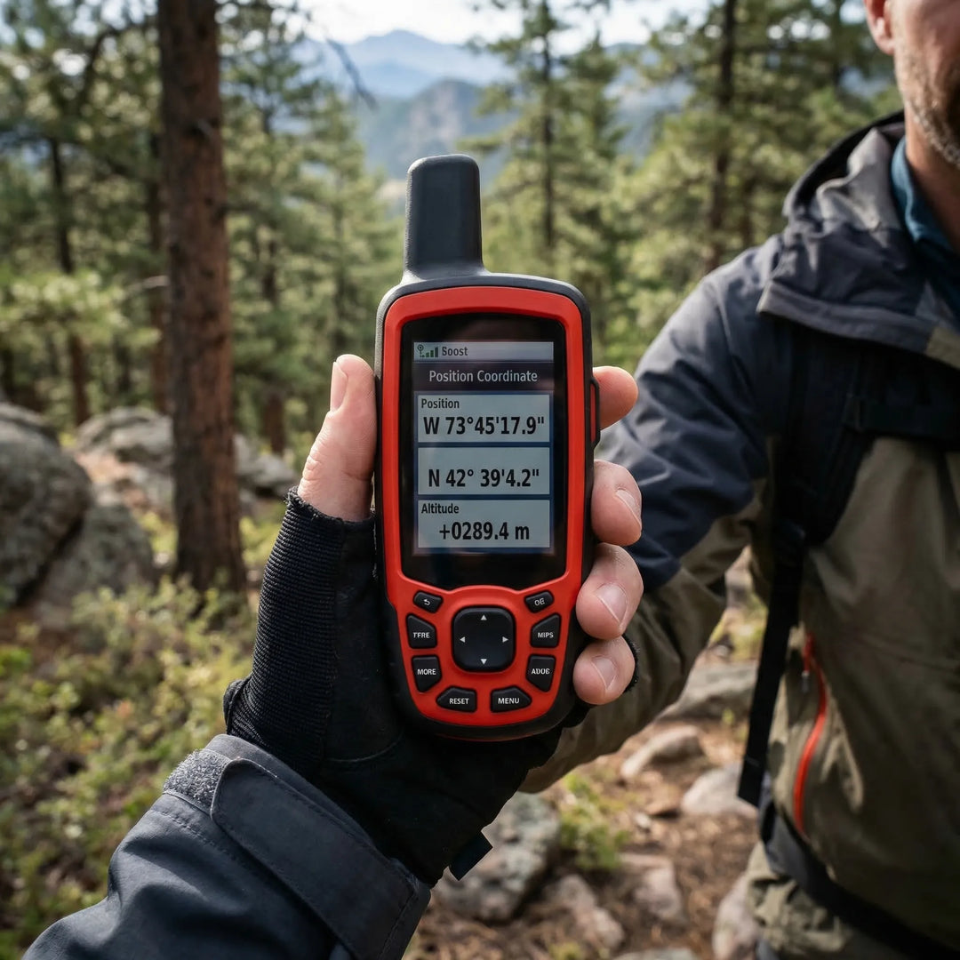 Rugged handheld Multi-GNSS outdoor navigator for hiking & camping. Durable GPS device for wilderness exploration.