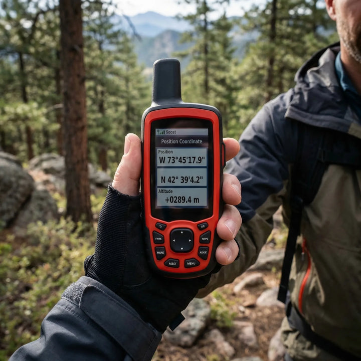 Rugged handheld Multi-GNSS outdoor navigator for hiking & camping. Durable GPS device for wilderness exploration.