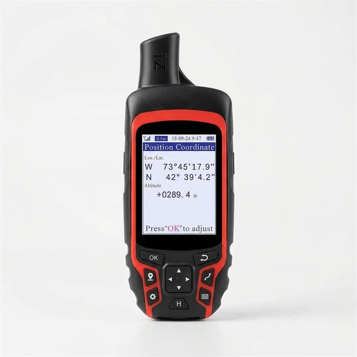 Handheld Multi-GNSS outdoor navigator, perfect for accurate wilderness navigation, hiking, and survival. Rugged design.