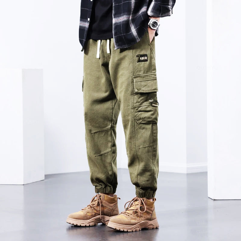 Comfy multi-pocket men's cargo pants, perfect for casual style, outdoor utility & everyday rugged wear.