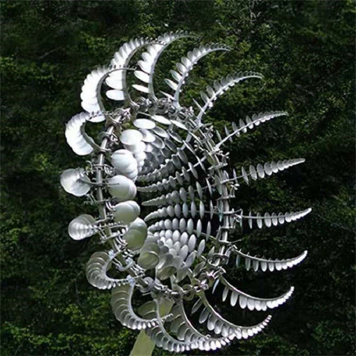 Rust-resistant Garden Kinetic Metal Wind Spinner, a decorative outdoor windmill for yard and patio decor.