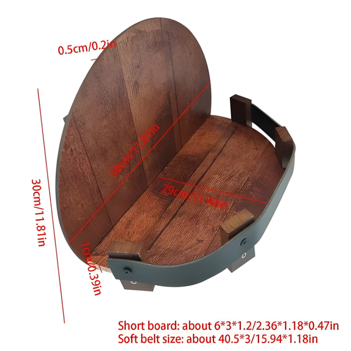 Authentic rustic bourbon barrel shelf. Handcrafted reclaimed wood adds charm to home bar or den decor.
