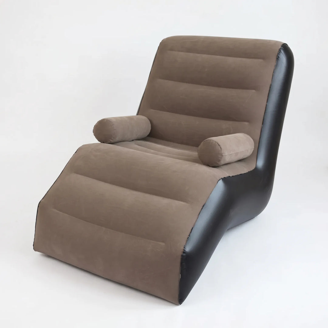 Versatile S-shaped inflatable lounger. Ideal lightweight furniture for comfortable indoor relaxation or stylish outdoor seating.
