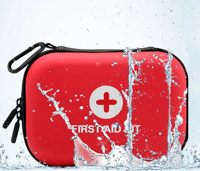 Open SafeKit Pro 91-piece first aid kit displaying essential medical supplies for emergencies.