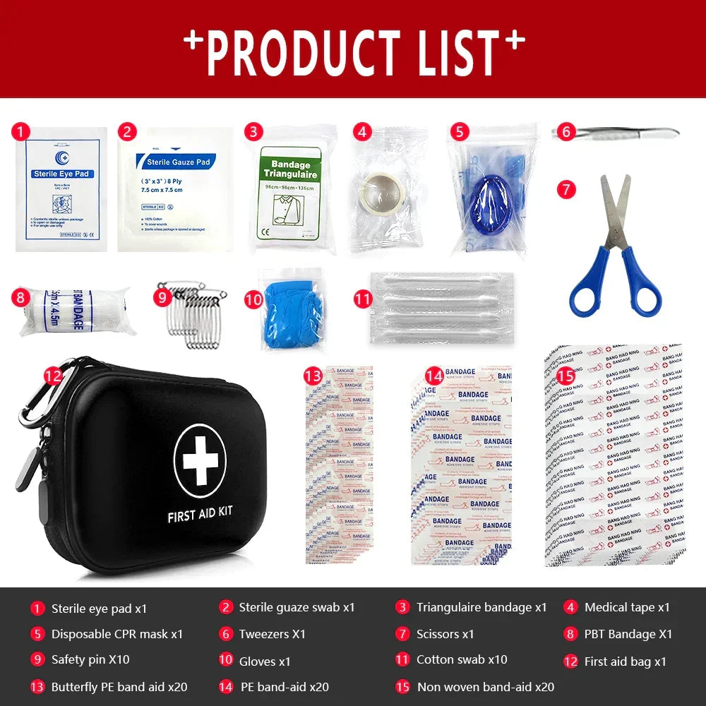 Essential SafeKit Pro 91-piece first aid kit for car safety, road trips, and vehicle preparedness.