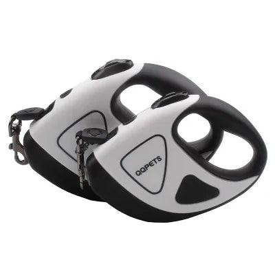 SafePaw retractable dog leash with bright LED light for safe night walks & visibility.