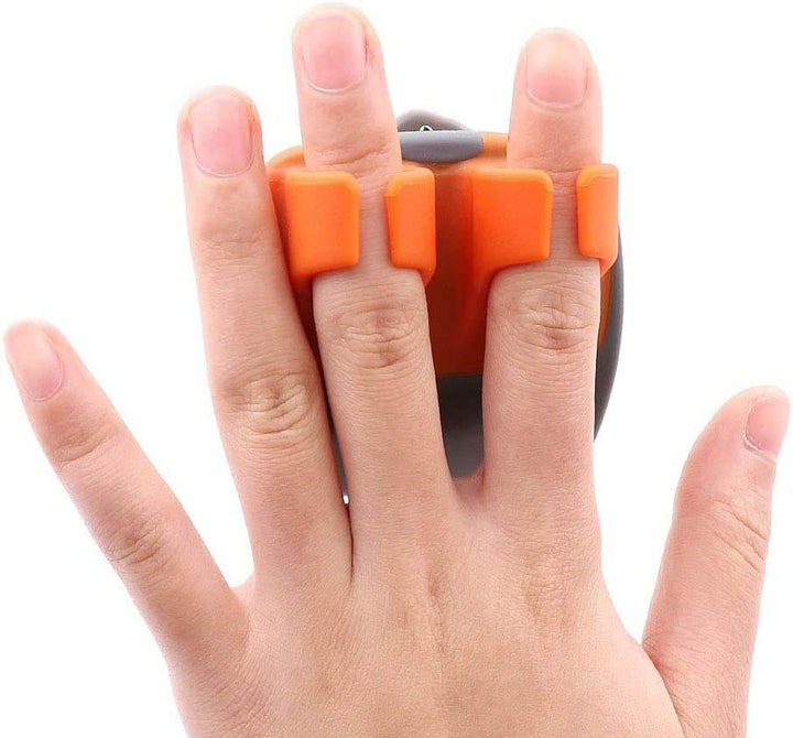 Essential kitchen prep tool: a protective vegetable peeler with a secure finger guard for worry-free cooking.