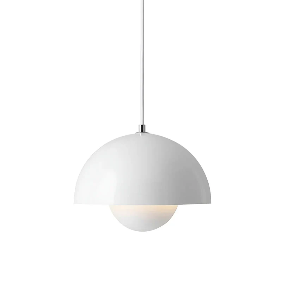 Floral LED hanging lamp, white, Nordic minimalist aesthetic, perfect for a stylish home