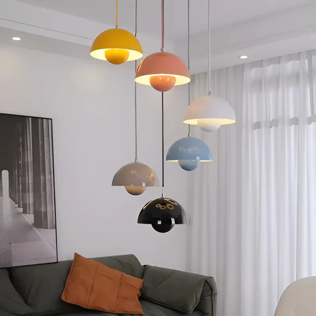 Contemporary flower LED light, Nordic inspired, creates a warm and inviting ambiance