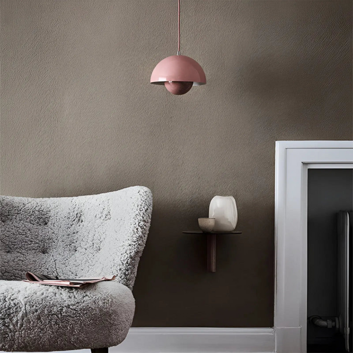 LED flower pendant lamp, modern home lighting, white petals, embodies Nordic simplicity