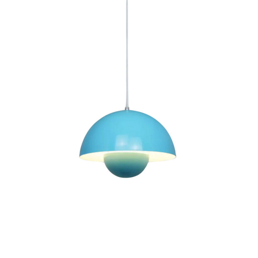 Elegant flower lamp, white LED, Scandinavian minimalist decor, brightens any dining area
