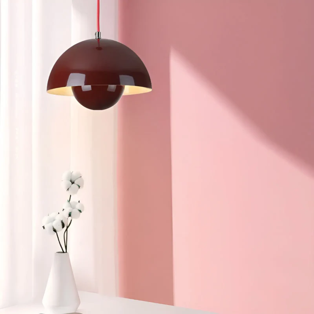White petal LED pendant light, Scandinavian charm, adjustable height, modern interior lighting