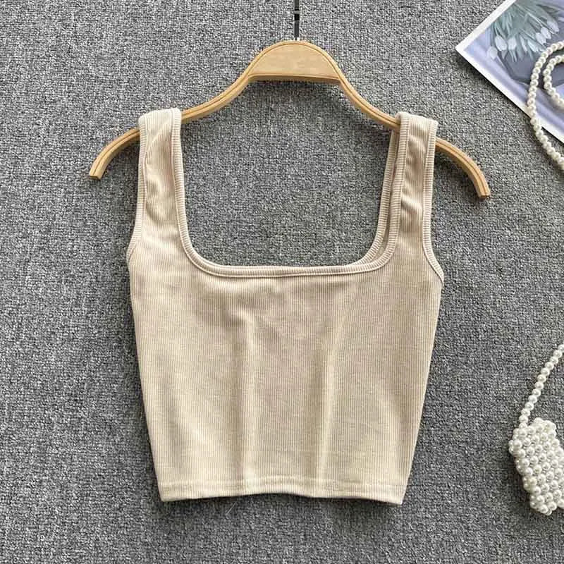 Zayra women's seamless cropped backless tank, a versatile solid color stretch tank top.