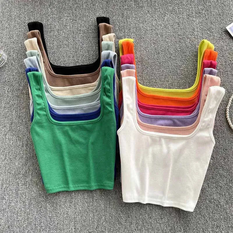 Casual women's backless cropped tank, seamless design, ideal for summer outfits.