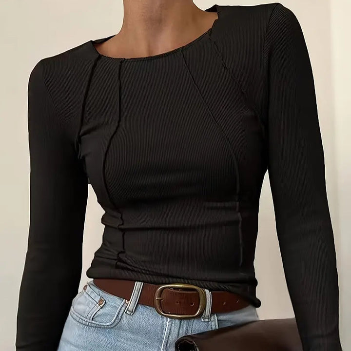 Comfortable & flattering seamless slim fit women's top. Versatile everyday casual wear & elegant layering.