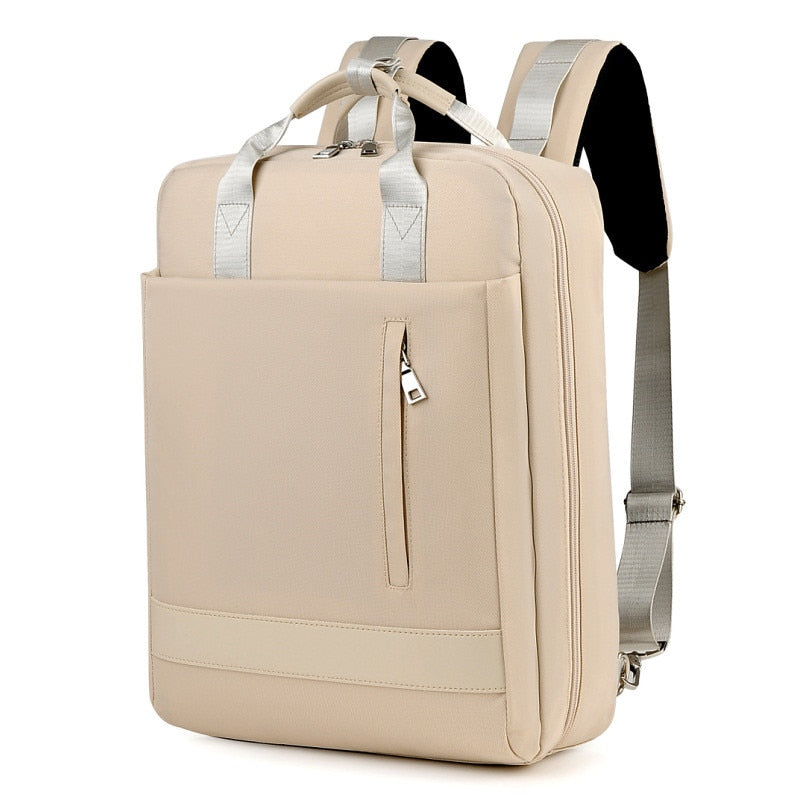 Secure anti-theft backpack for travel with hidden zippers, USB charging port, and durable oxford fabric.