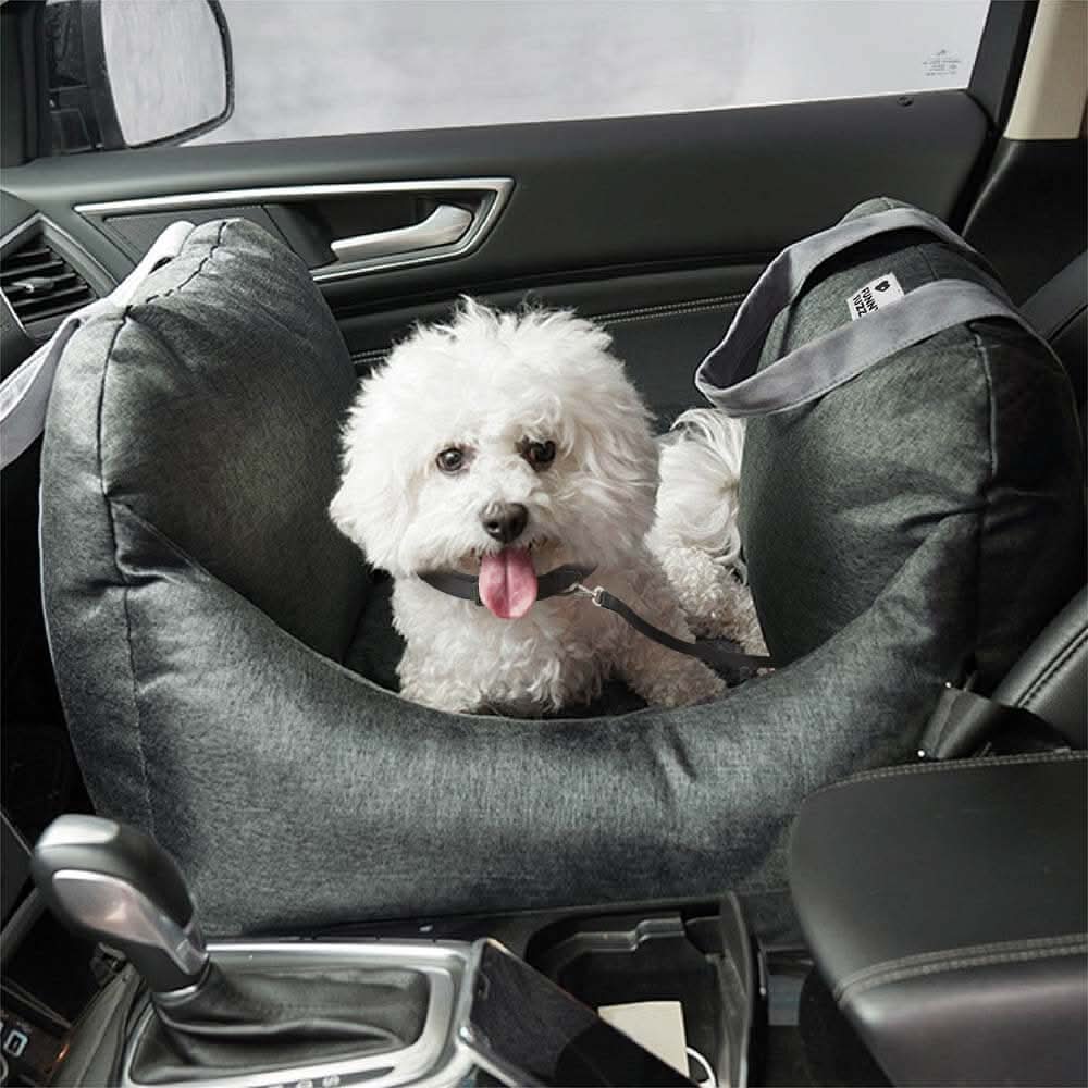 Secure dog car booster seat for safe pet travel; comfortable, non-slip design for small to medium dogs.