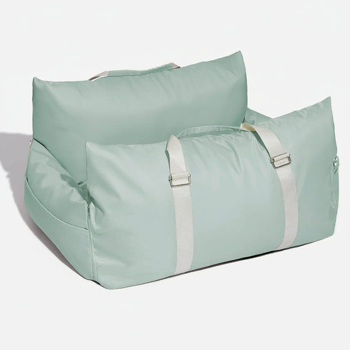 Dog travel booster seat with safety straps; ensures secure & comfortable journey for your pet.