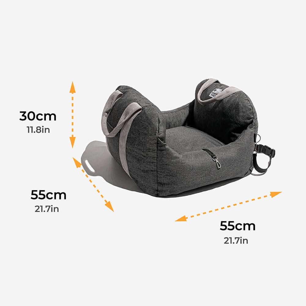 Portable dog car booster seat, easy to install; provides secure & comfortable pet travel bed.