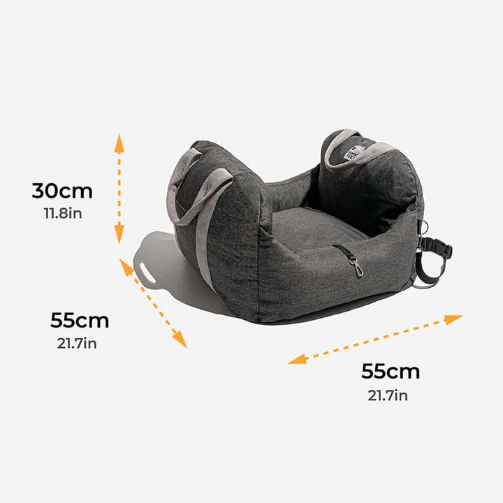Portable dog car booster seat, easy to install; provides secure & comfortable pet travel bed.