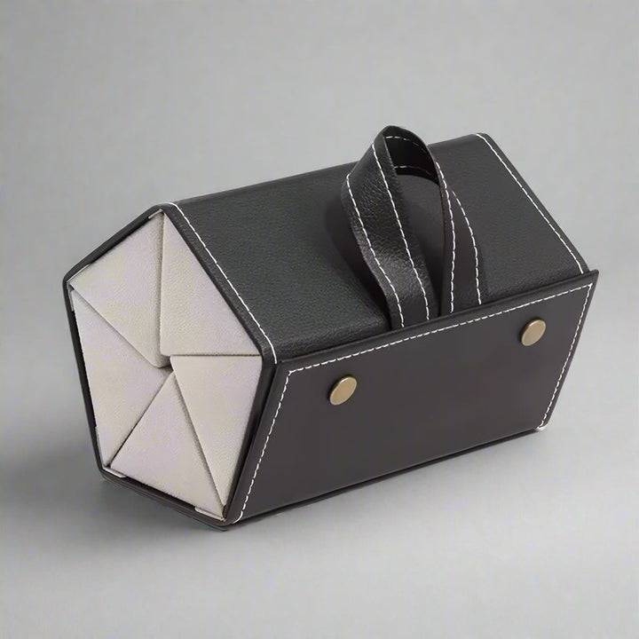 Compact roll-up multi-slot glasses holder. Convenient travel organizer for secure storage of eyewear & sunglasses.