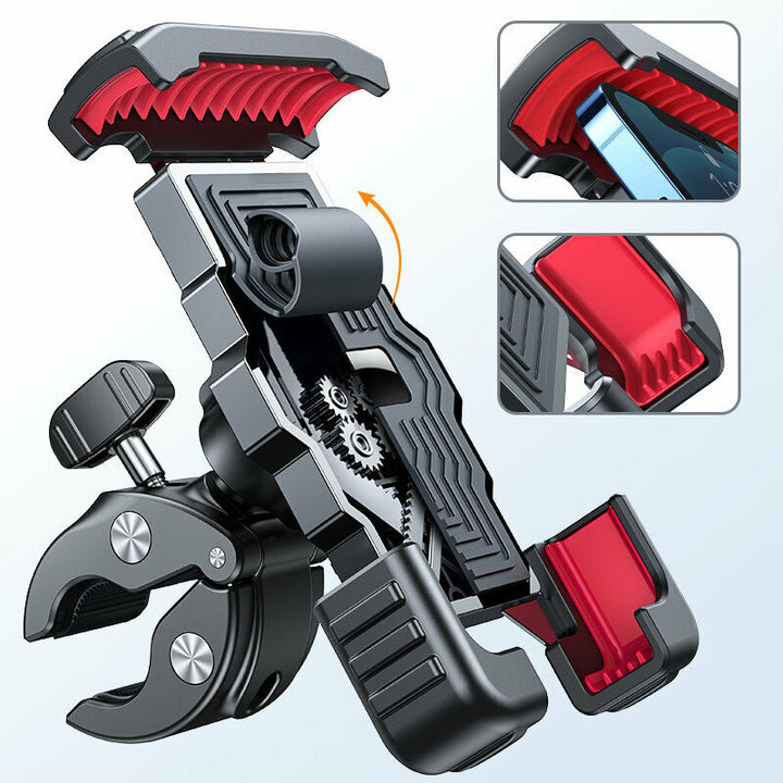 Durable bike phone grip for bicycles, motorcycles, & scooters; secure smartphone navigation.