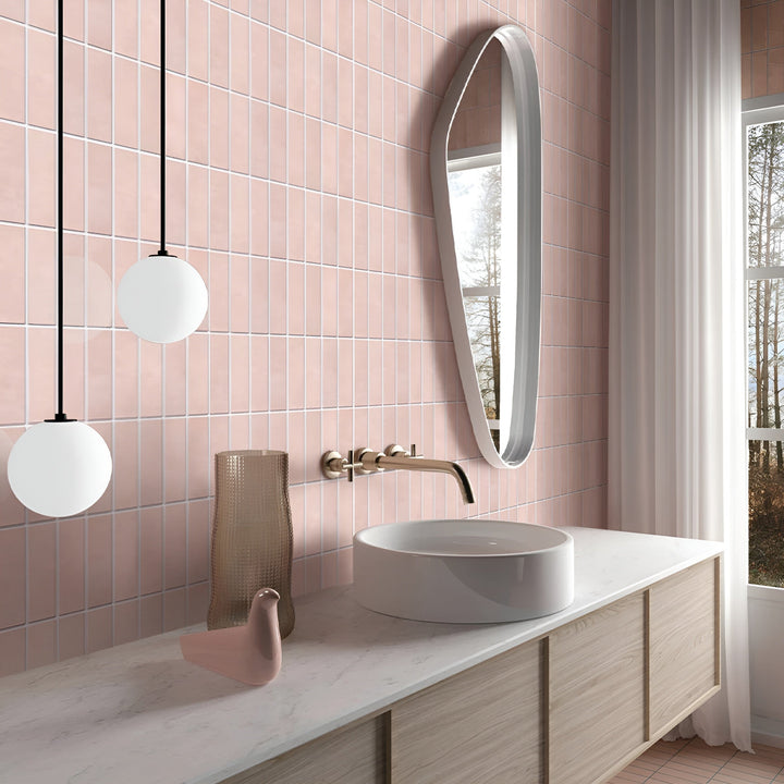 Peel & stick 3D ceramic look wall decor, perfect for quick and easy home transformation.