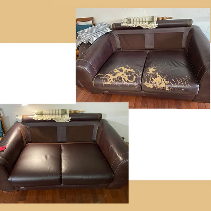 DIY self-adhesive leather repair patch for quick sofa fixes & furniture upholstery restoration.