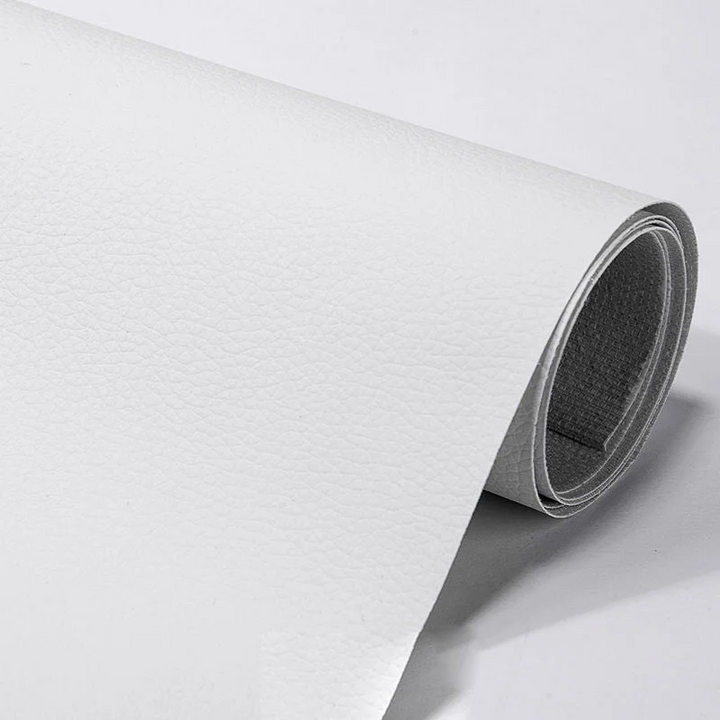 Leather refinisher self-adhesive patch (50x137cm) for revitalizing worn furniture & sofas.