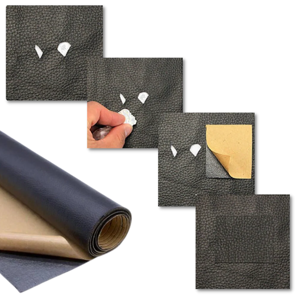 Easy fix leather repair patch for furniture & automotive upholstery.