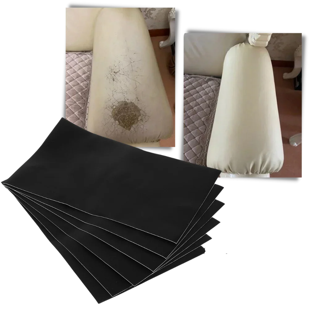 Multi-color self-adhesive leather patch for DIY furniture repair.