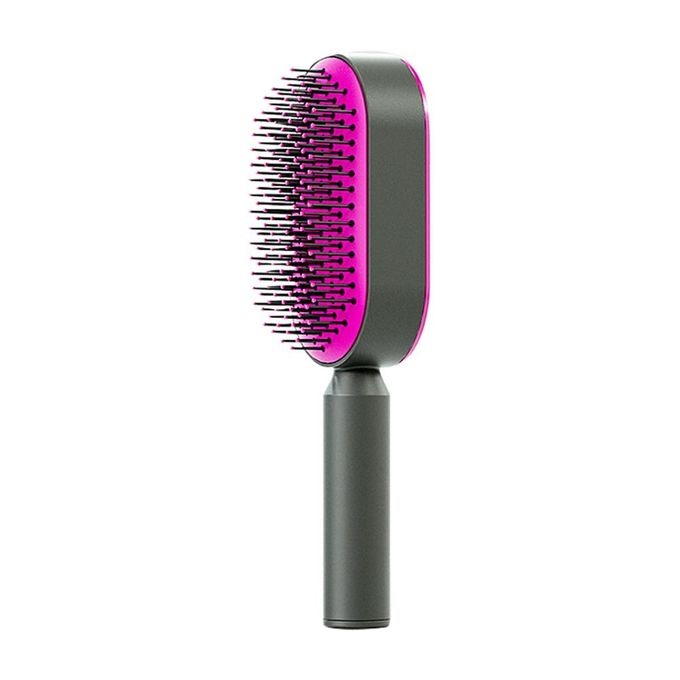 Self-cleaning detangling hair brush for all hair types. Easy-clean beauty tool for wet or dry hair.