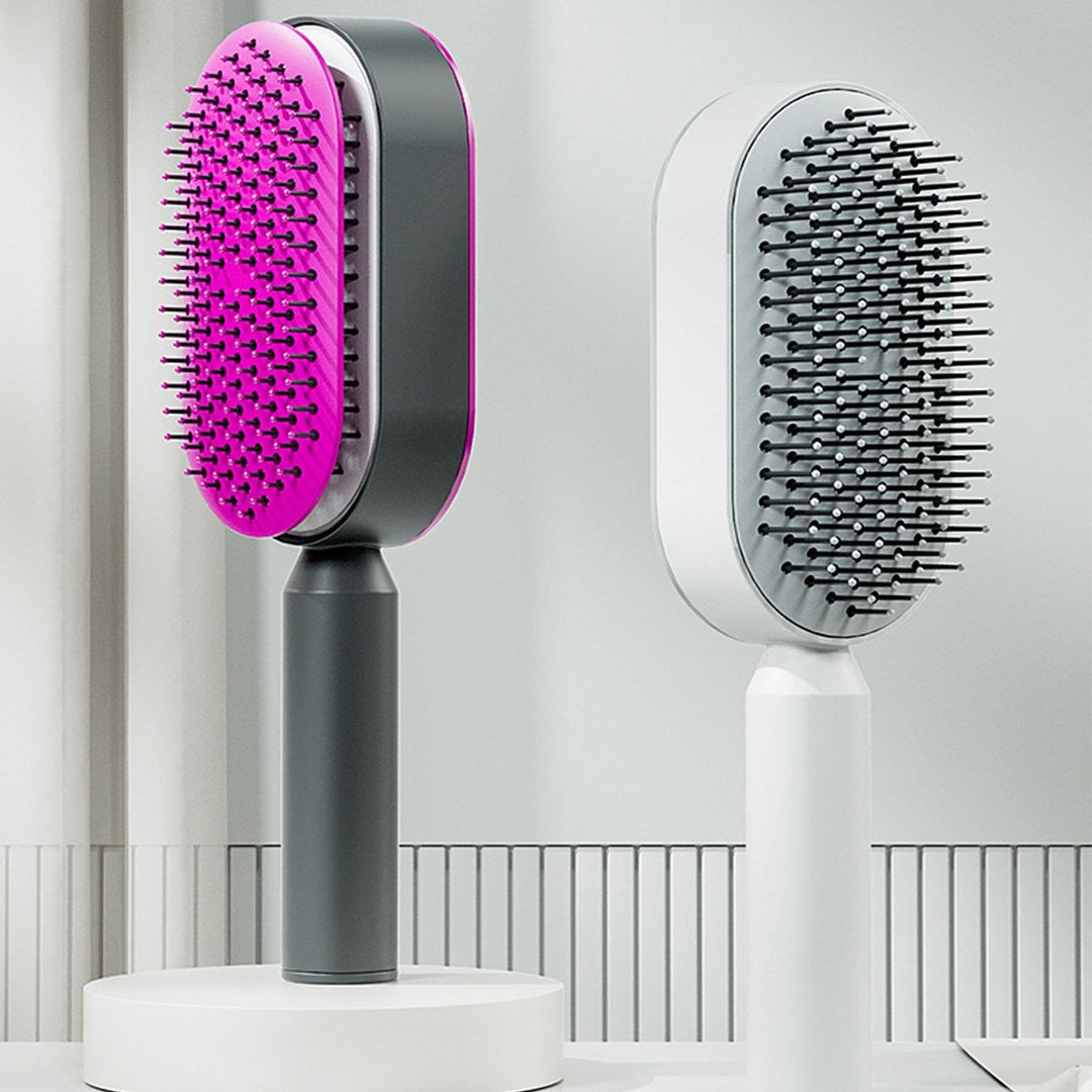 White easy-clean detangling brush for all hair types. Perfect for wet & dry hair care & scalp massage.